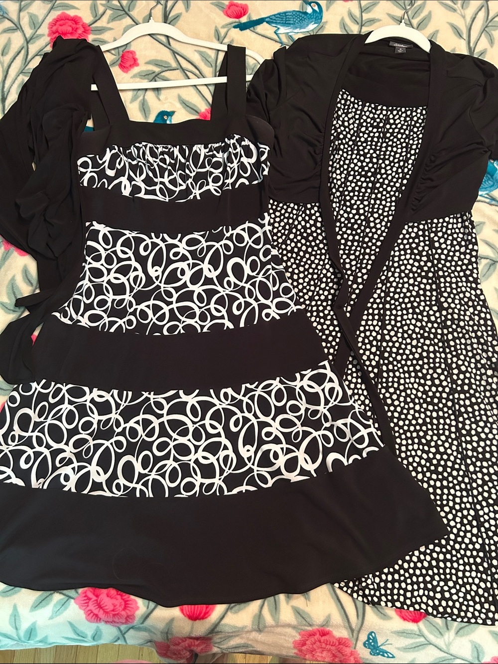 Dressbarn and Perception by New York Black and White Mixed-Print Dress Duo